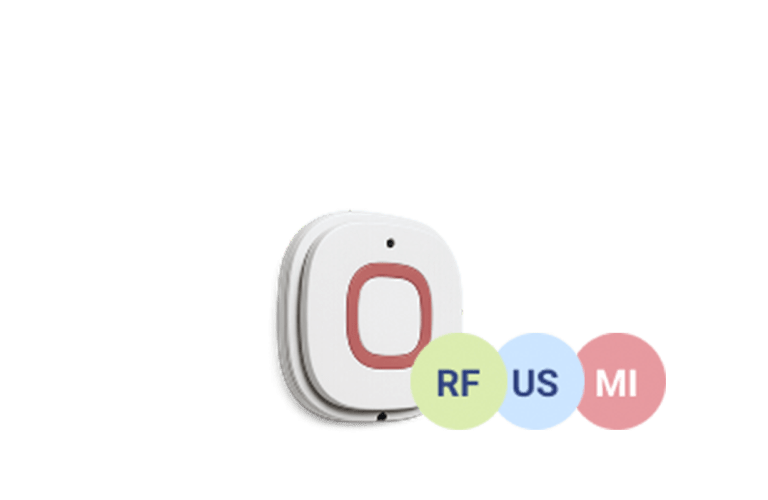 AQURA wearable with RF, US and magnetic induction location technologies